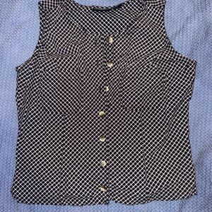 Rebecca Malone Monochrome Checkered Top